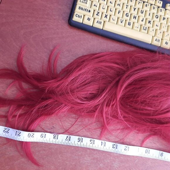NEW ! 26 Inch Long Hair Curly Short Wig Wine Red main image 7